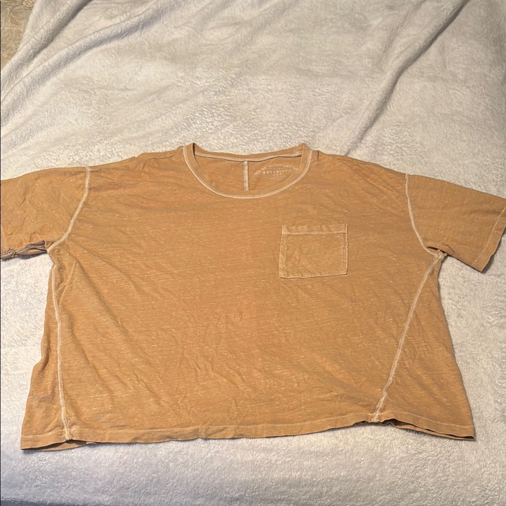 Tan Short Sleeve T-Shirt with Pocket